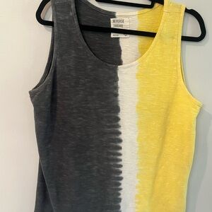 Gray, White, and Yellow Tank Top